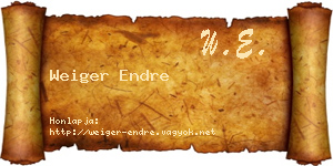 Weiger Endre névjegykártya